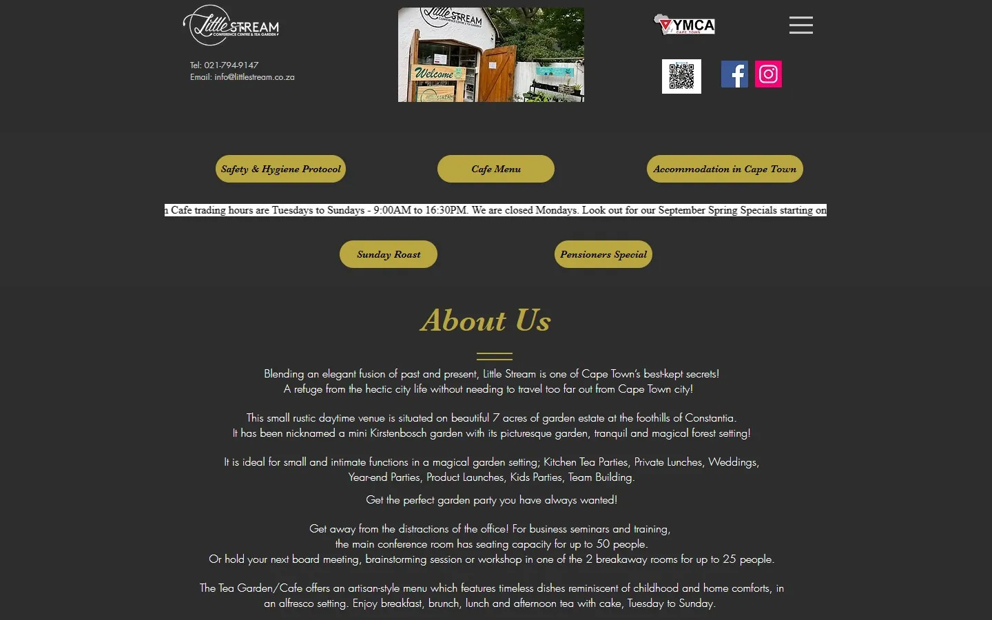 The current Little Stream Conference Centre & Tea Garden website, littlestream.co.za